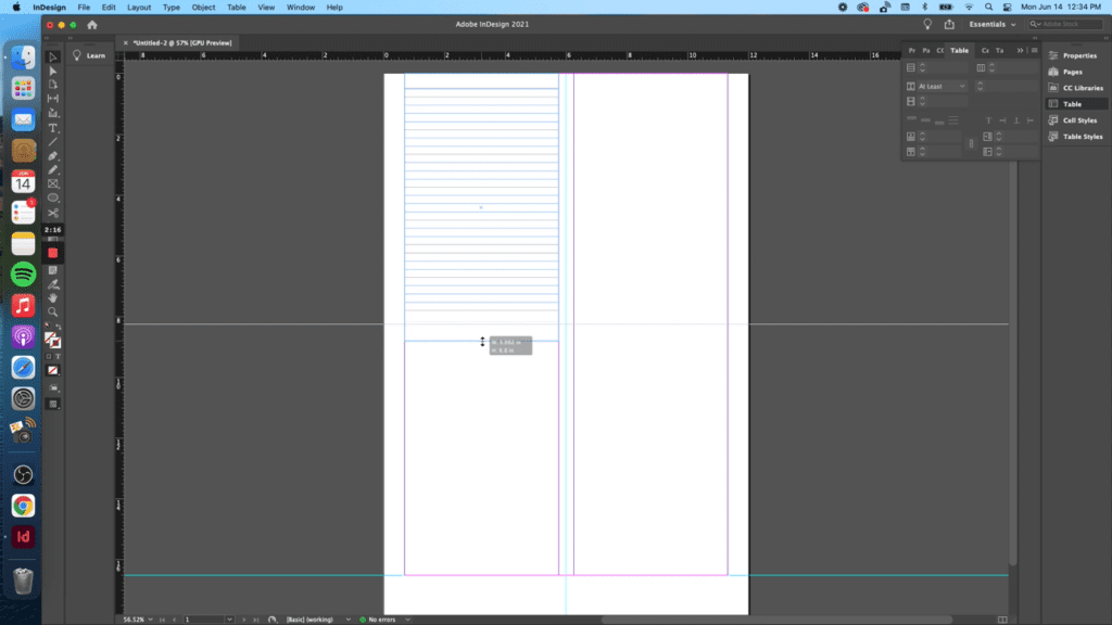 bookbinding paper lines template table setup