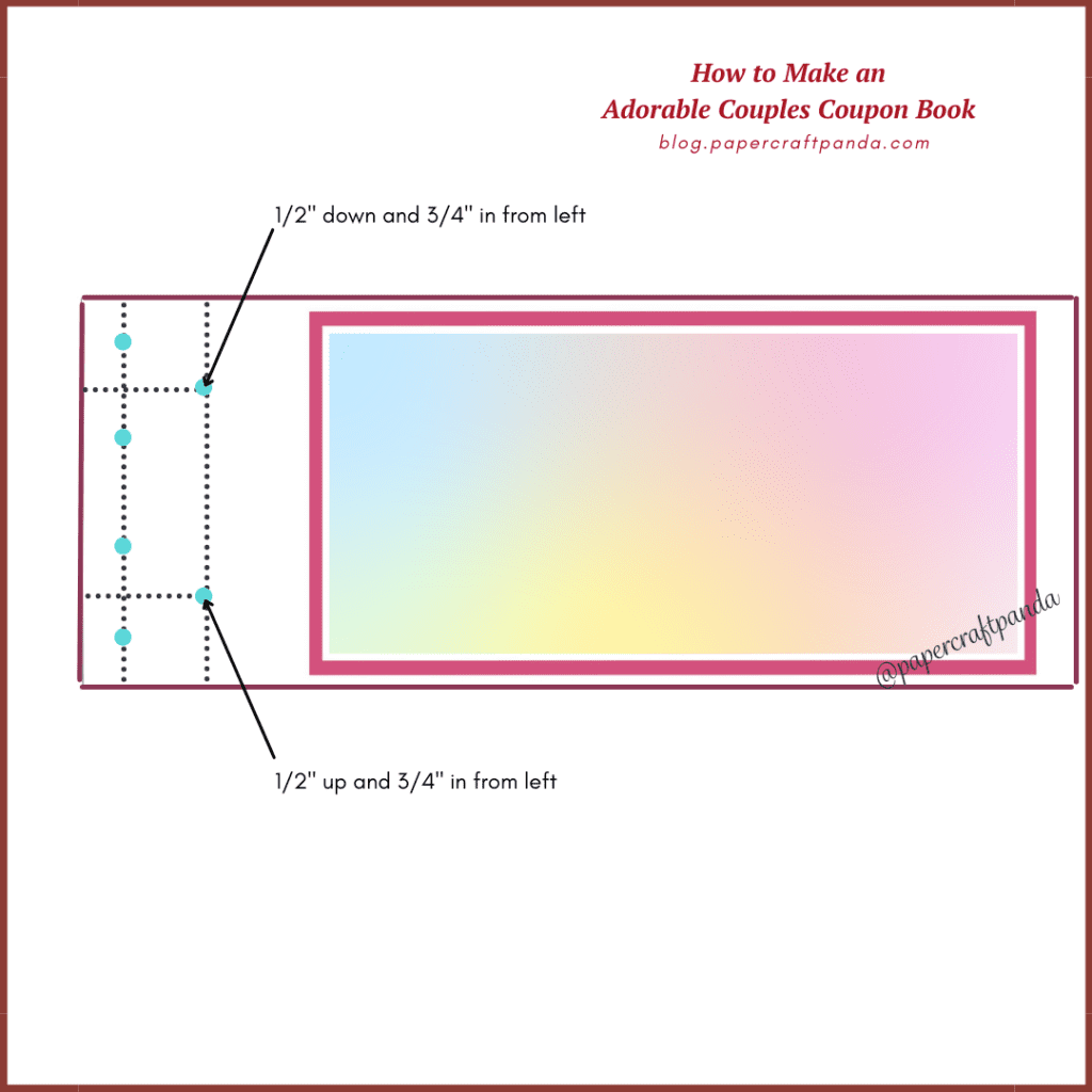 illustration showing the placement of the second row of sewing stations for a japanese stab binding using the tortoise shell technique