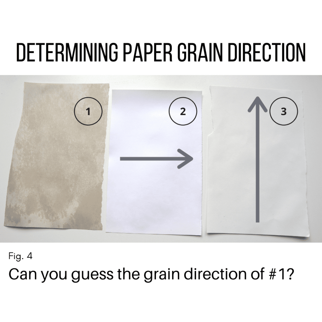 determining paper grain direction visuals water test