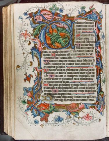 illuminating manuscript page featuring various lead point and inks used by illuminators to create sparkling pages for medieval bindings