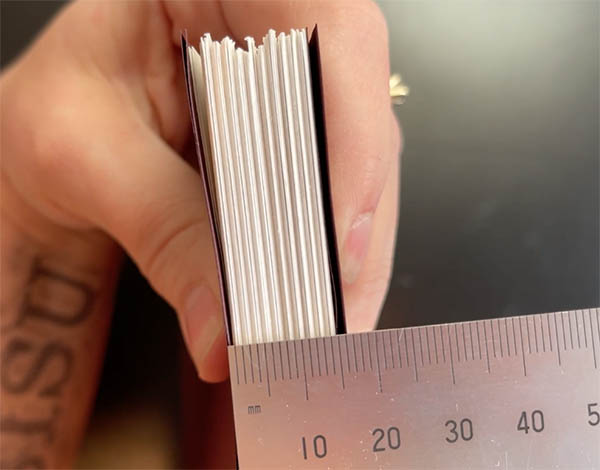 quick easy way to choose thread thickness to control spine swell in bookbinding