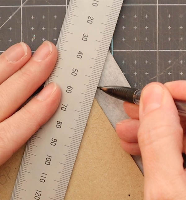measure and mark corners on coptic binding