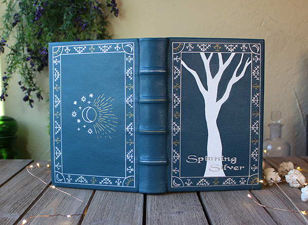 spinning silver fine binding covers and spine by holly doench of black oak bindery